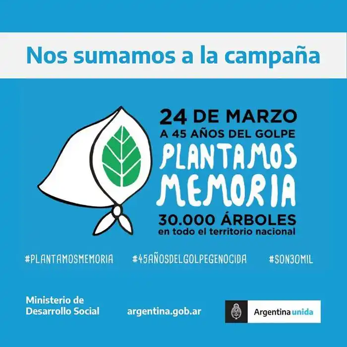 Desarrollo Social se suma a la campaña Plantamos Memoria