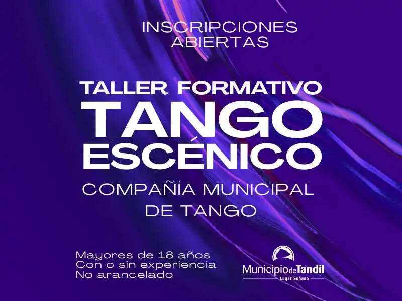Están abiertas las inscripciones para el taller "Tango Escénico" a cargo de la Compañía Municipal de Tango.