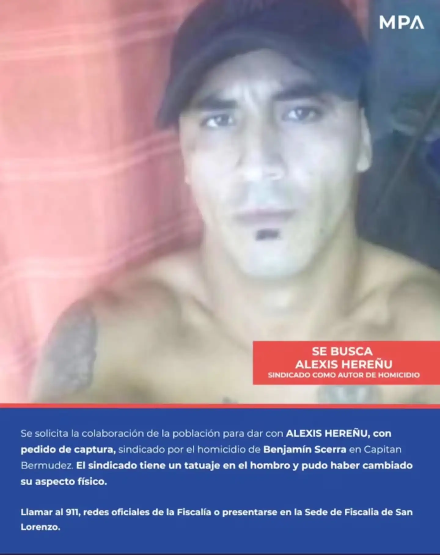 Difundieron la foto de “El Corto”, el prófugo acusado por el crimen de Benjamín Scerra en Capitán Bermúdez - 1