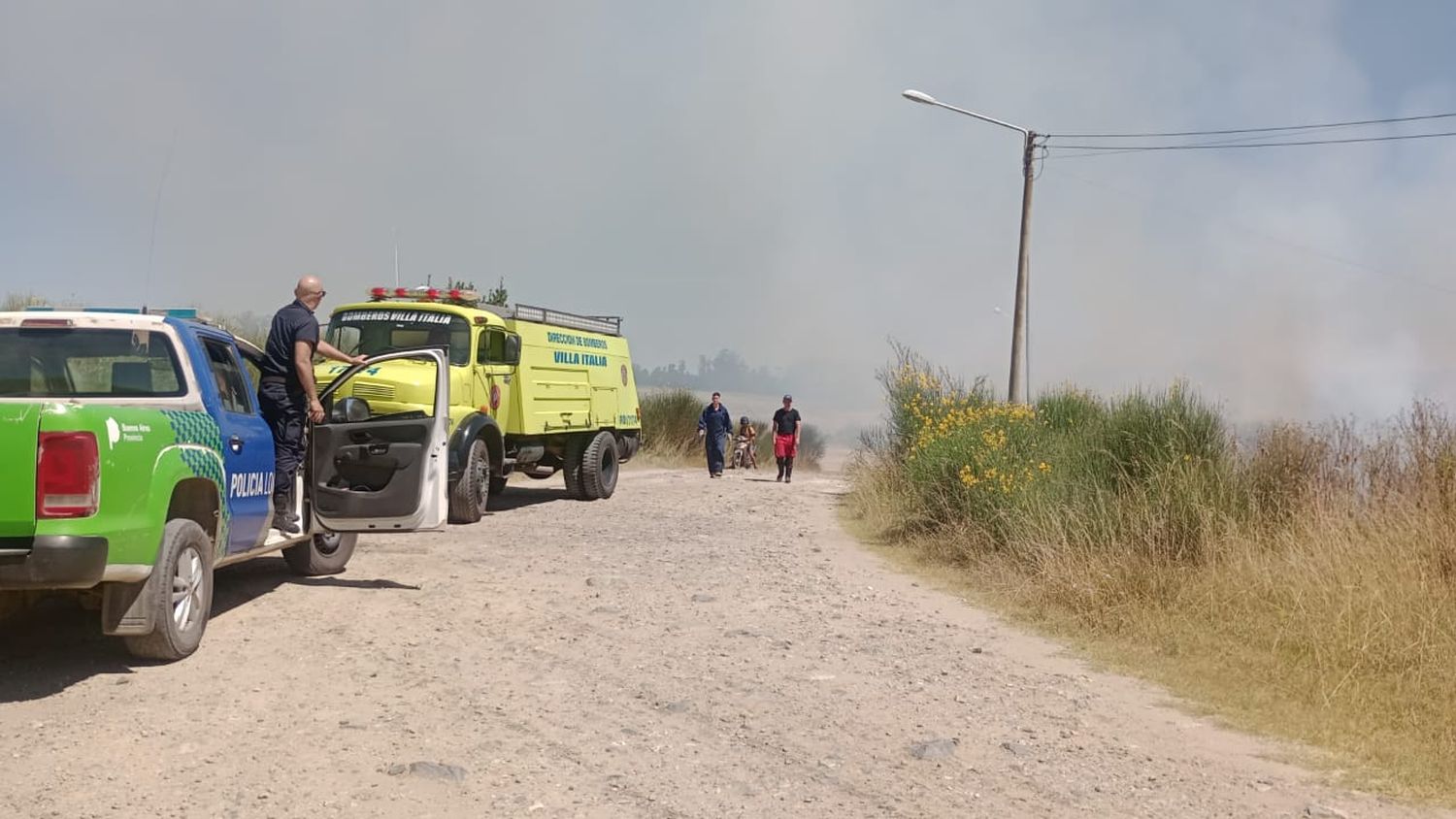 El incendio se registró a la altura del paraje Los Churrinches.