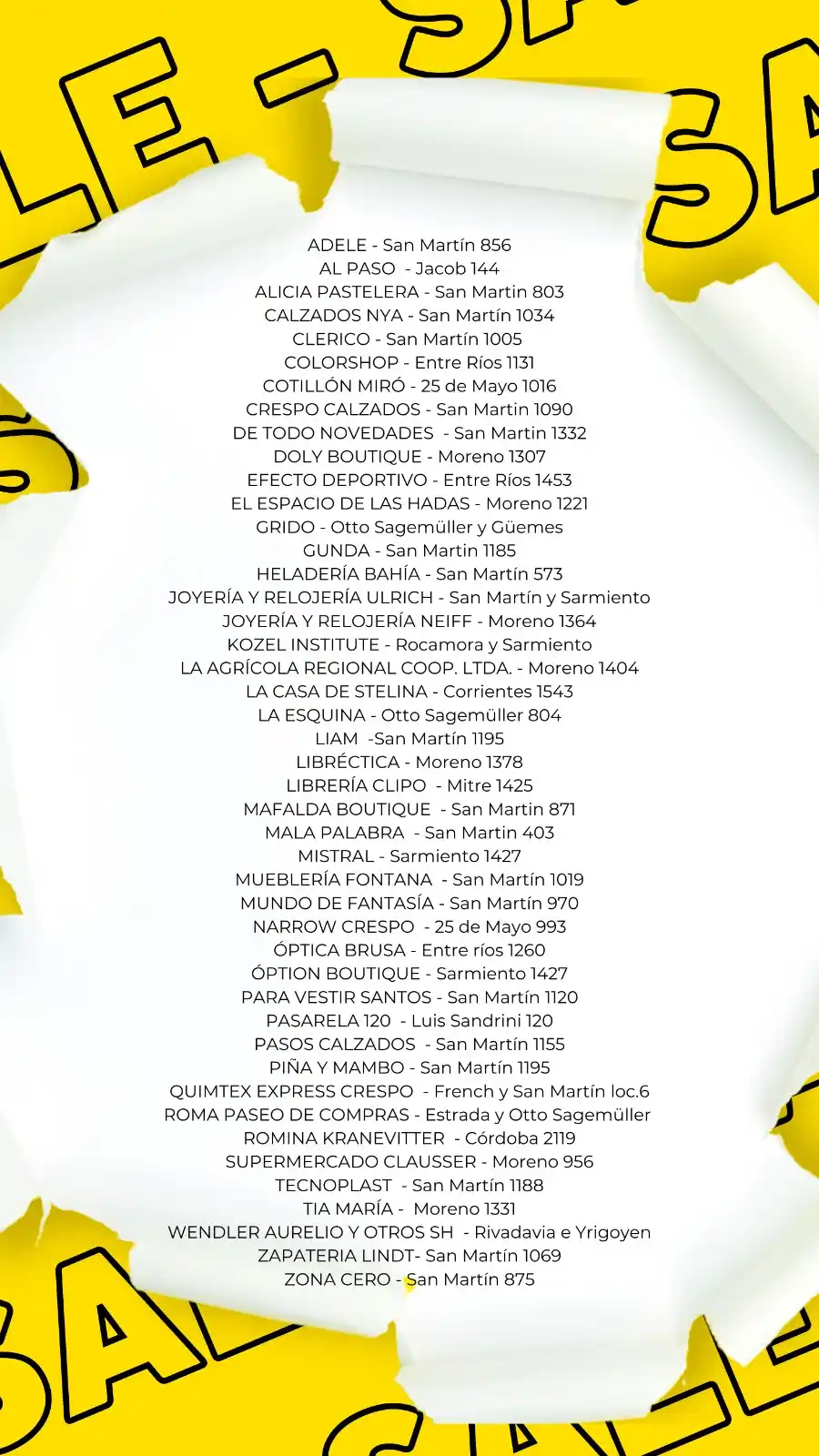 Comercios que participan del Crespo Hot Sale 2023 mayo-junio