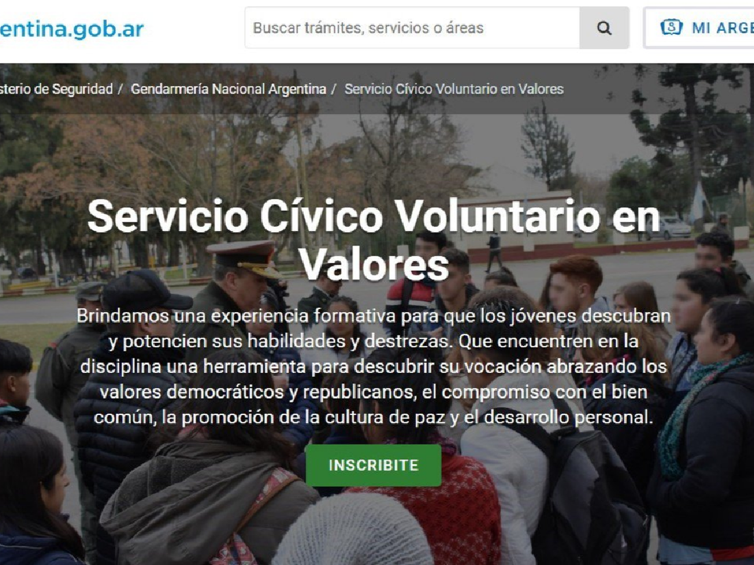 Más de 9 mil inscriptos en el Servicio Cívico Voluntario