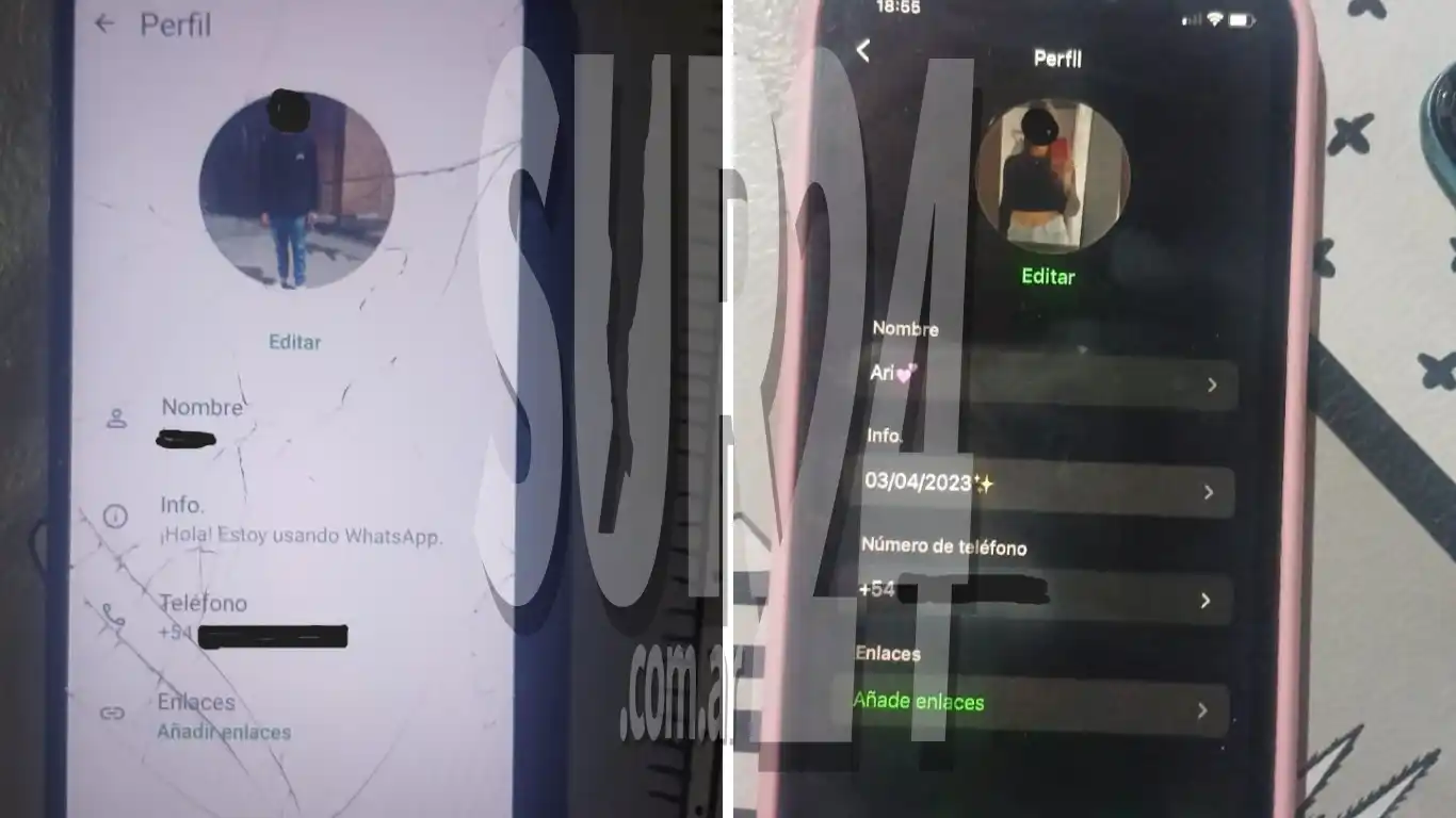 Dos de los celulares incautados en un inmueble de la ciudad de Moreno.