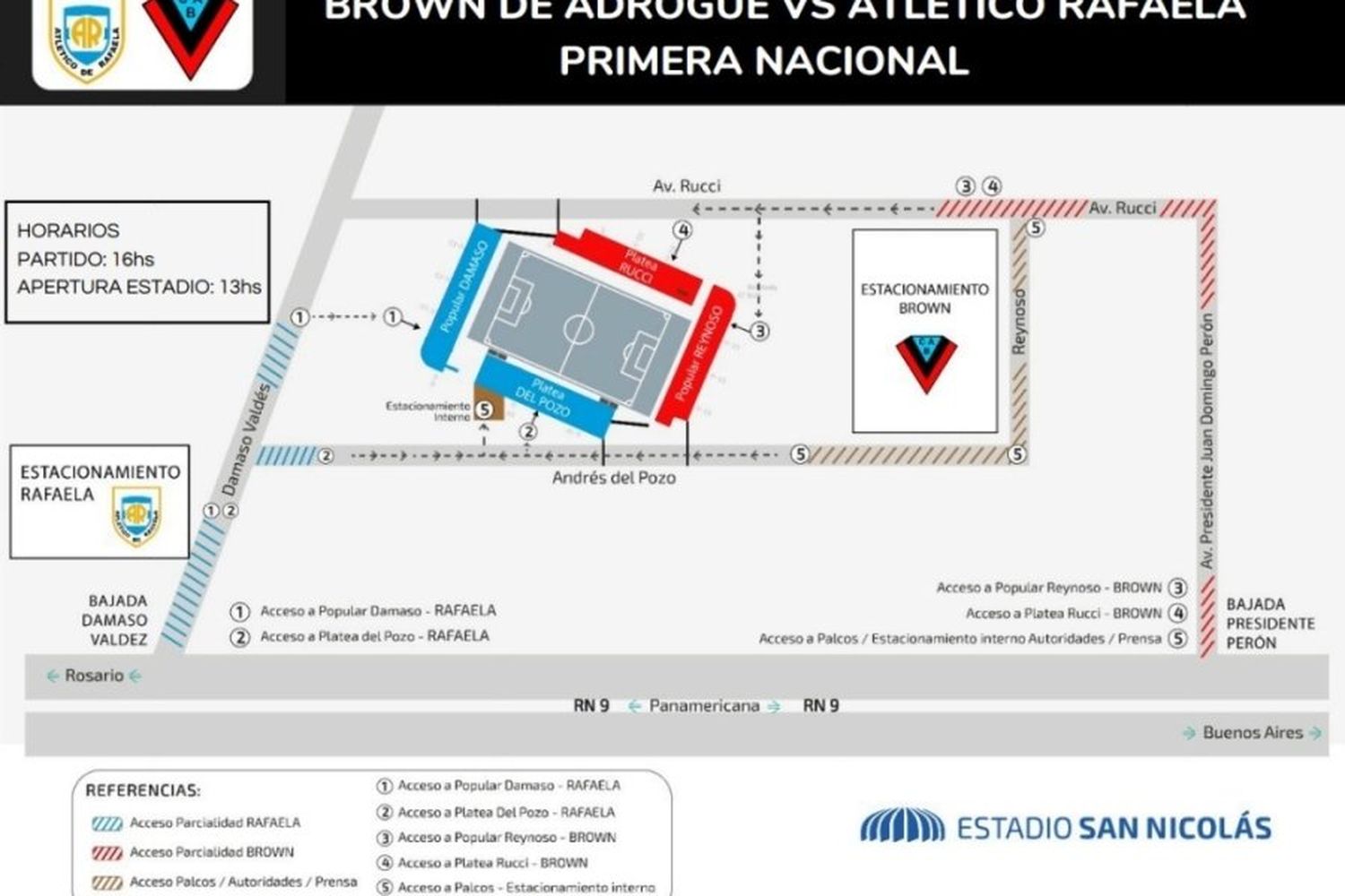 Accesos al estadio único de San Nicolás(@OficialAMSyD)