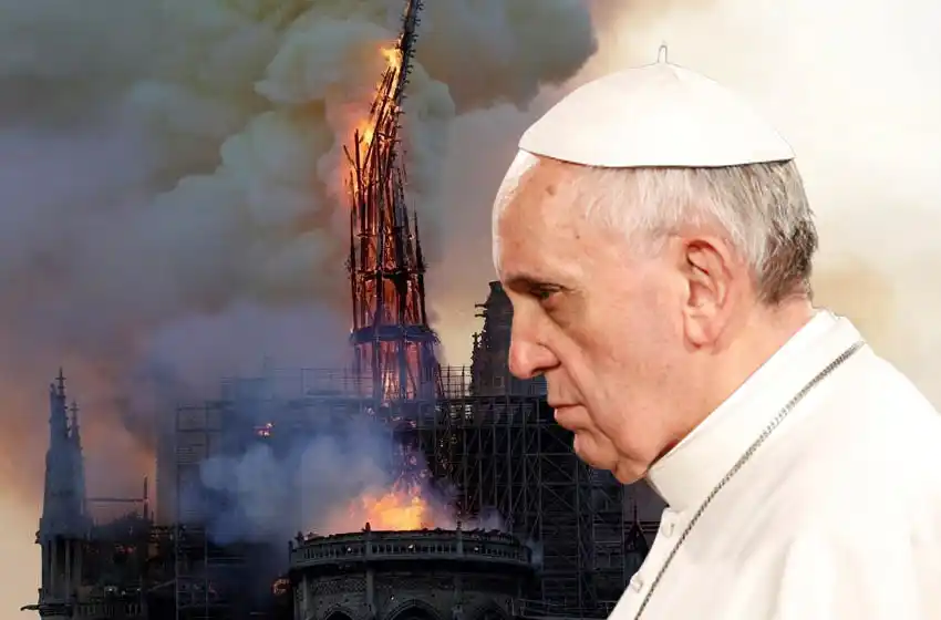 Francisco pidió por la «movilización de todos» tras el devastador incendio en la catedral de Notre Dame