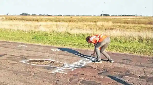 Coronel Suárez: Bautizaron baches con nombres de funcionarios