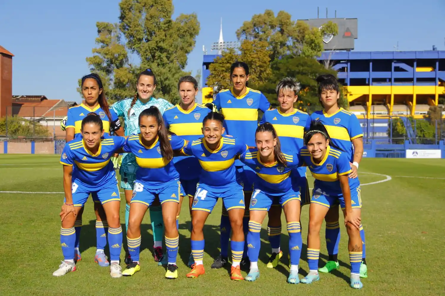 La formación de Boca, con Huber en tercer lugar de la fila superior.