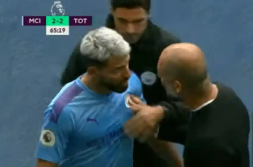 El tenso cara a cara que protagonizaron el Kun Agüero y Pep Guardiola