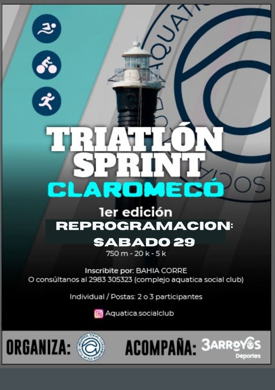Triatlon de Claromecó: fue reprogramado para el sábado