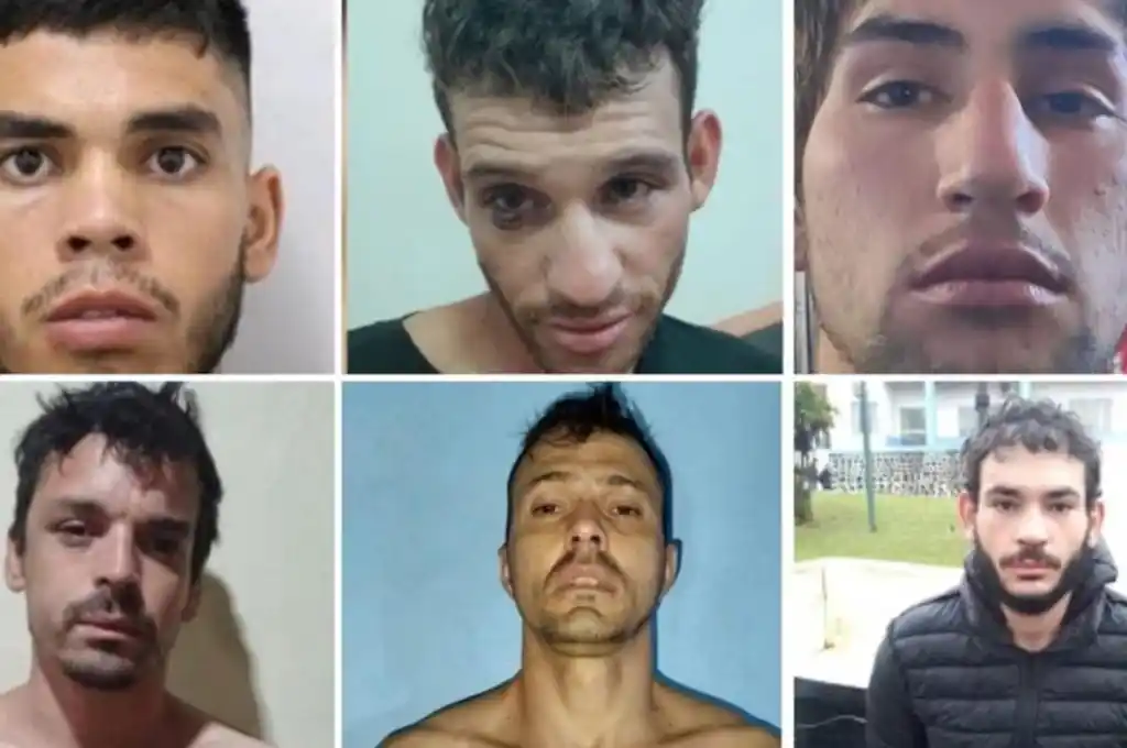 Los seis presos que busca la Policía de Misiones. (Foto: Gentilezas)