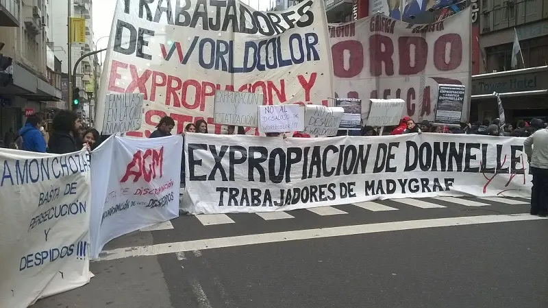 "Cuadernazo" y corte de trabajadores de Madygraf y Worldcolor 