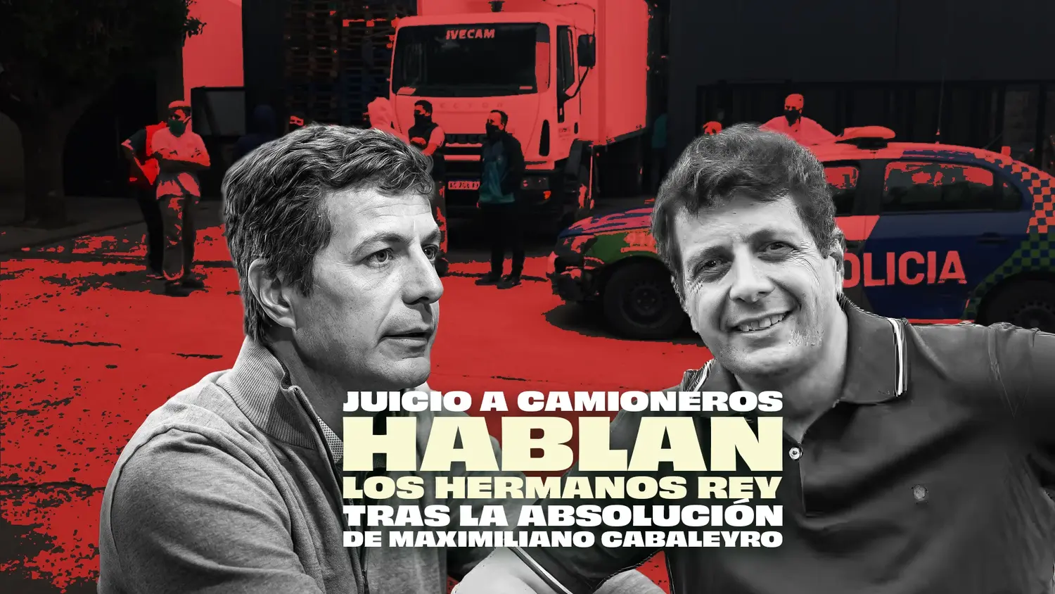 Los hermanos Rey brindan declaraciones tras la absolución de Maximiliano Cabaleyro en el juicio a Camioneros.