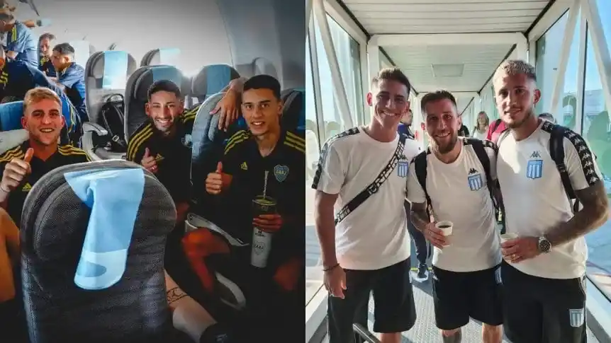 Boca y Racing llegaron a Abu Dhabi para jugar la Supercopa Internacional