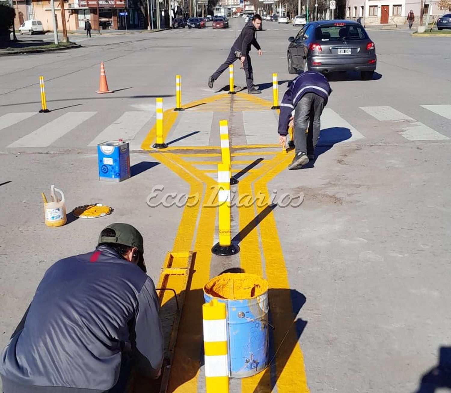 Trabajos. En la esquina de Diagonal y 75