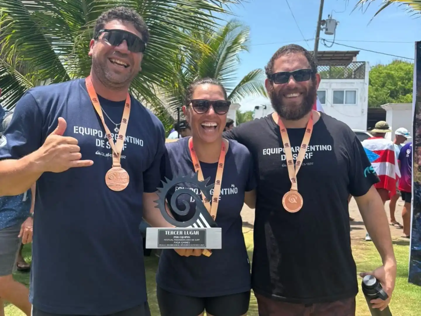 Martín Iatauro - Natalia de la Lama - Juan Baldino - Juegos Panamericanos de Surf 2025