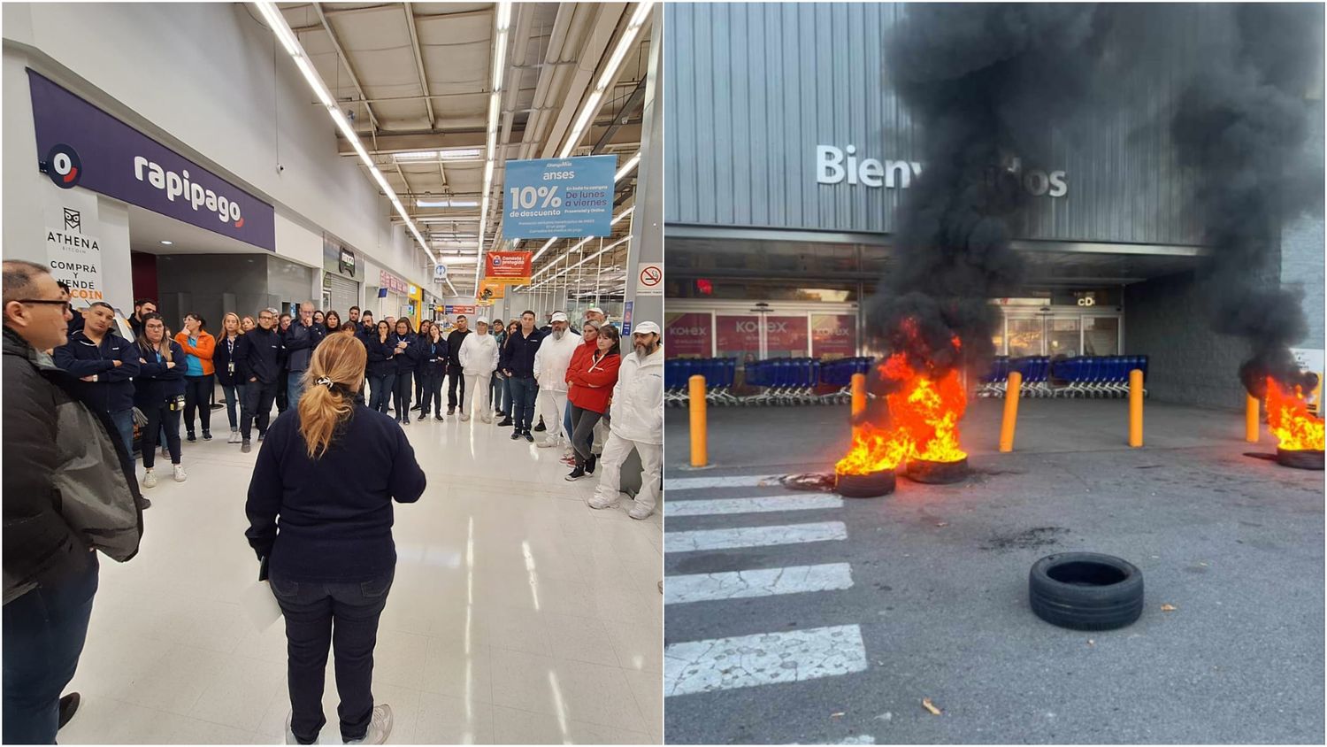 Los empleados realizan asambleas y protestas en sucursales del Conurbano.