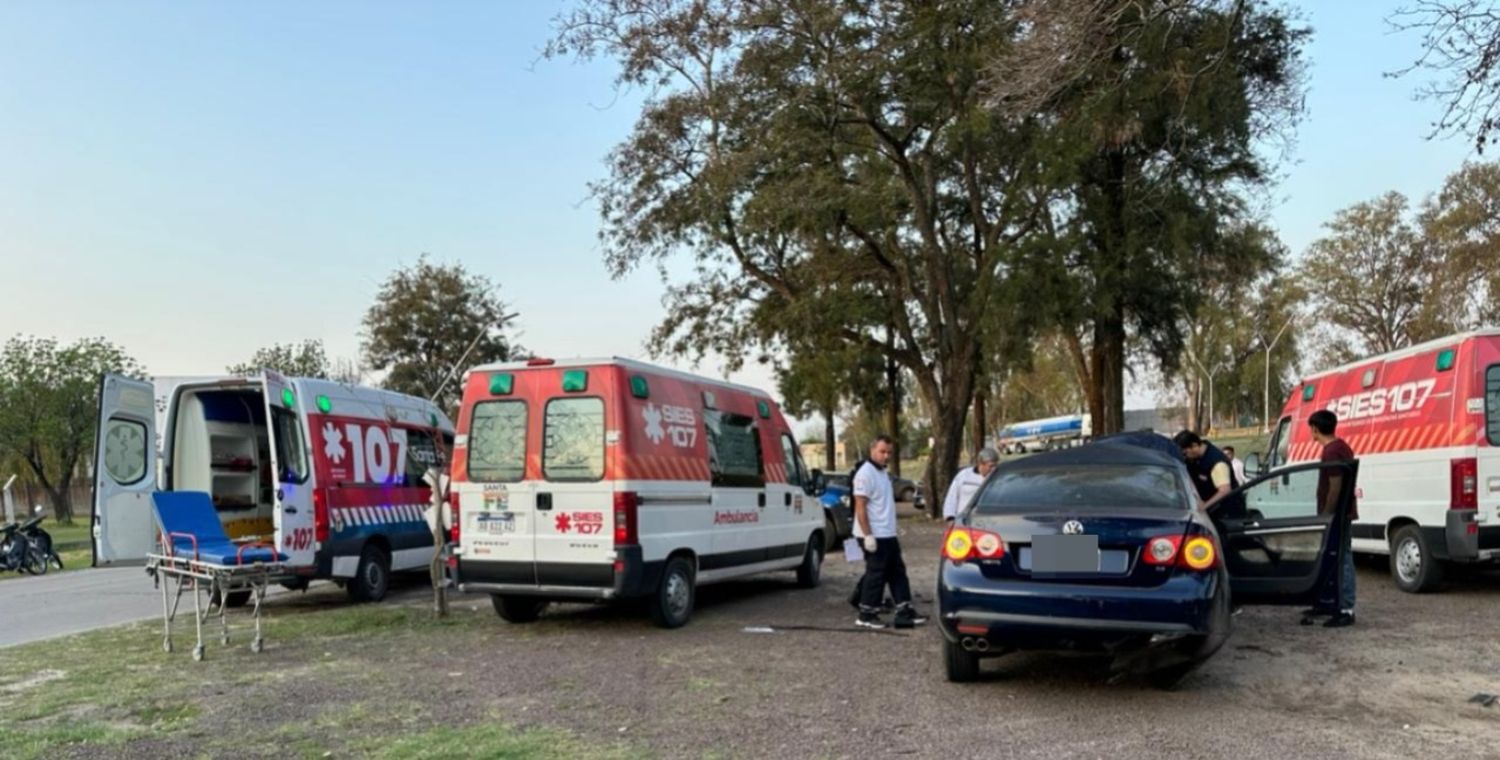 Choque en la colectora Este, Dr. Francisco Sellarés, frente al Hospital Regional de Reconquista.