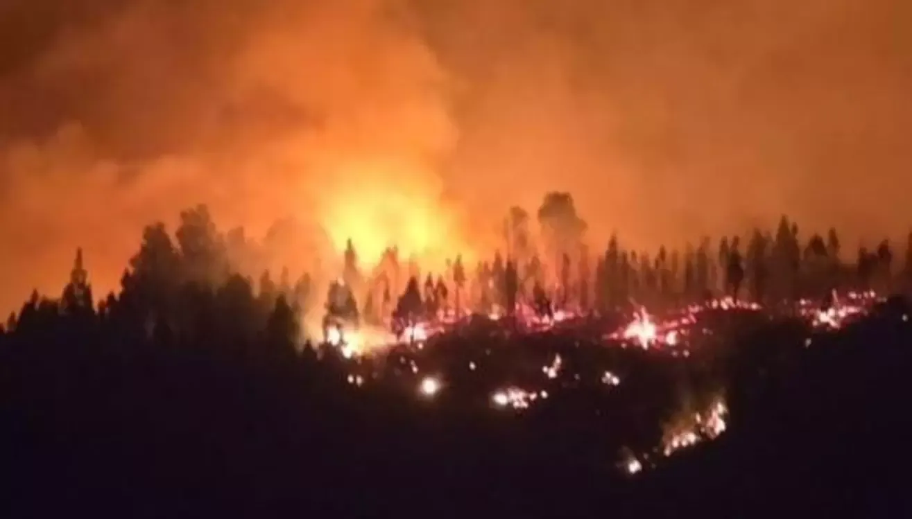 Avanza el fuego en Chubut y cortan la Ruta N° 71 .  Foto; El Chubut