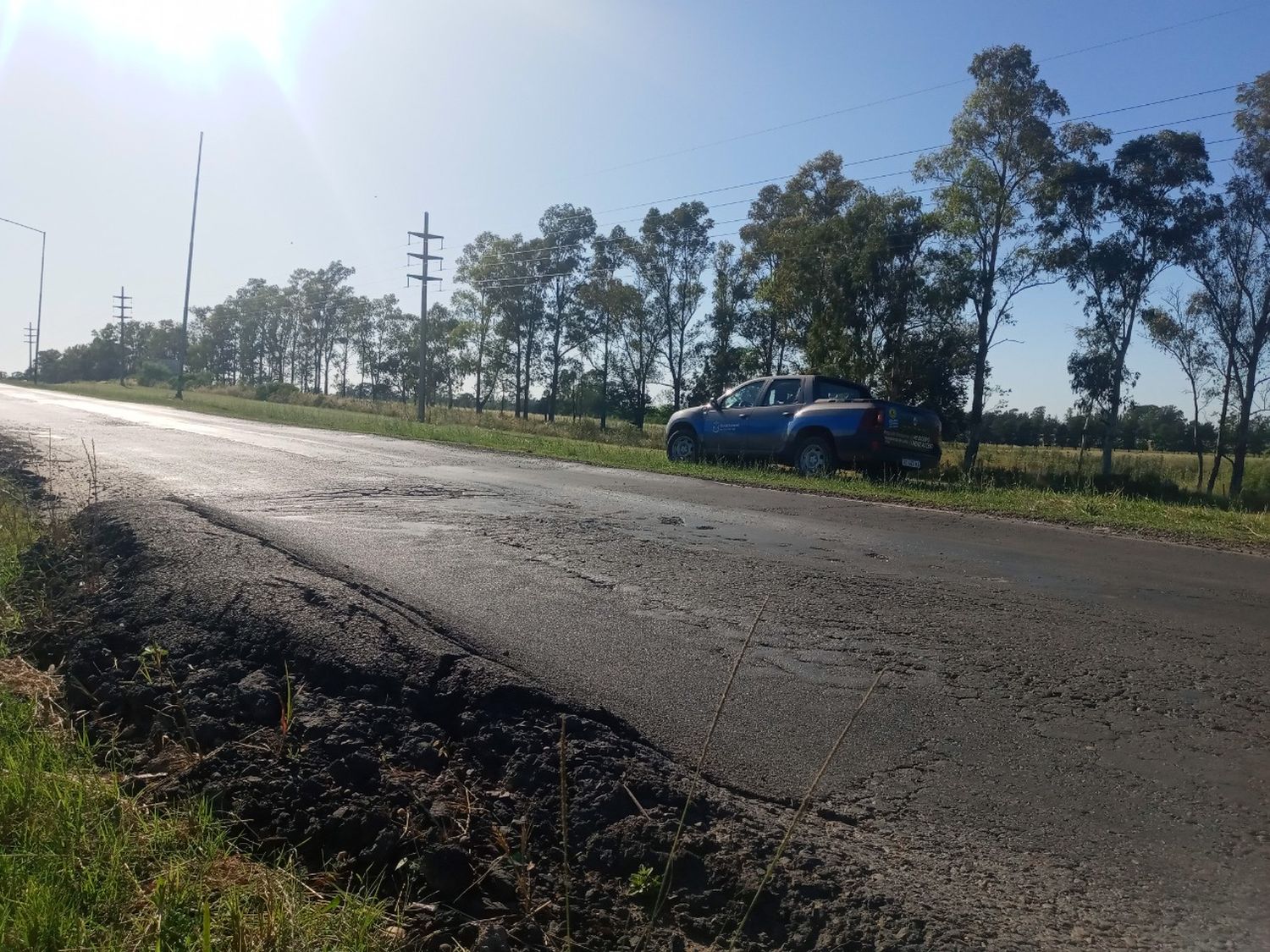 Se realiza una intervención para reparaciones en el Acceso Sur a la ciudad