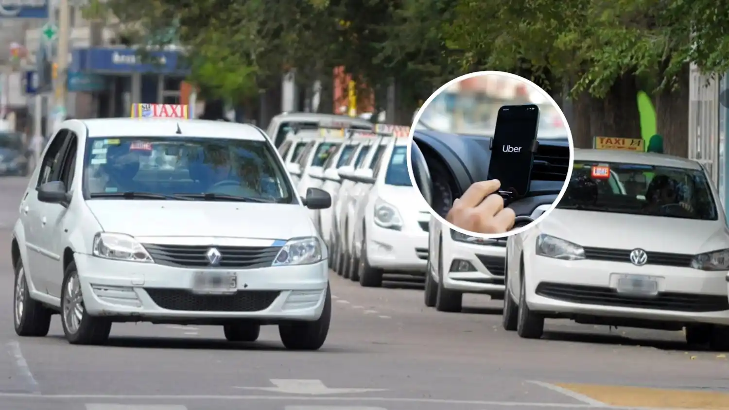 Sigue la guerra entre taxistas y aplicaciones de transporte en Bahía Blanca. Foto. La Nueva