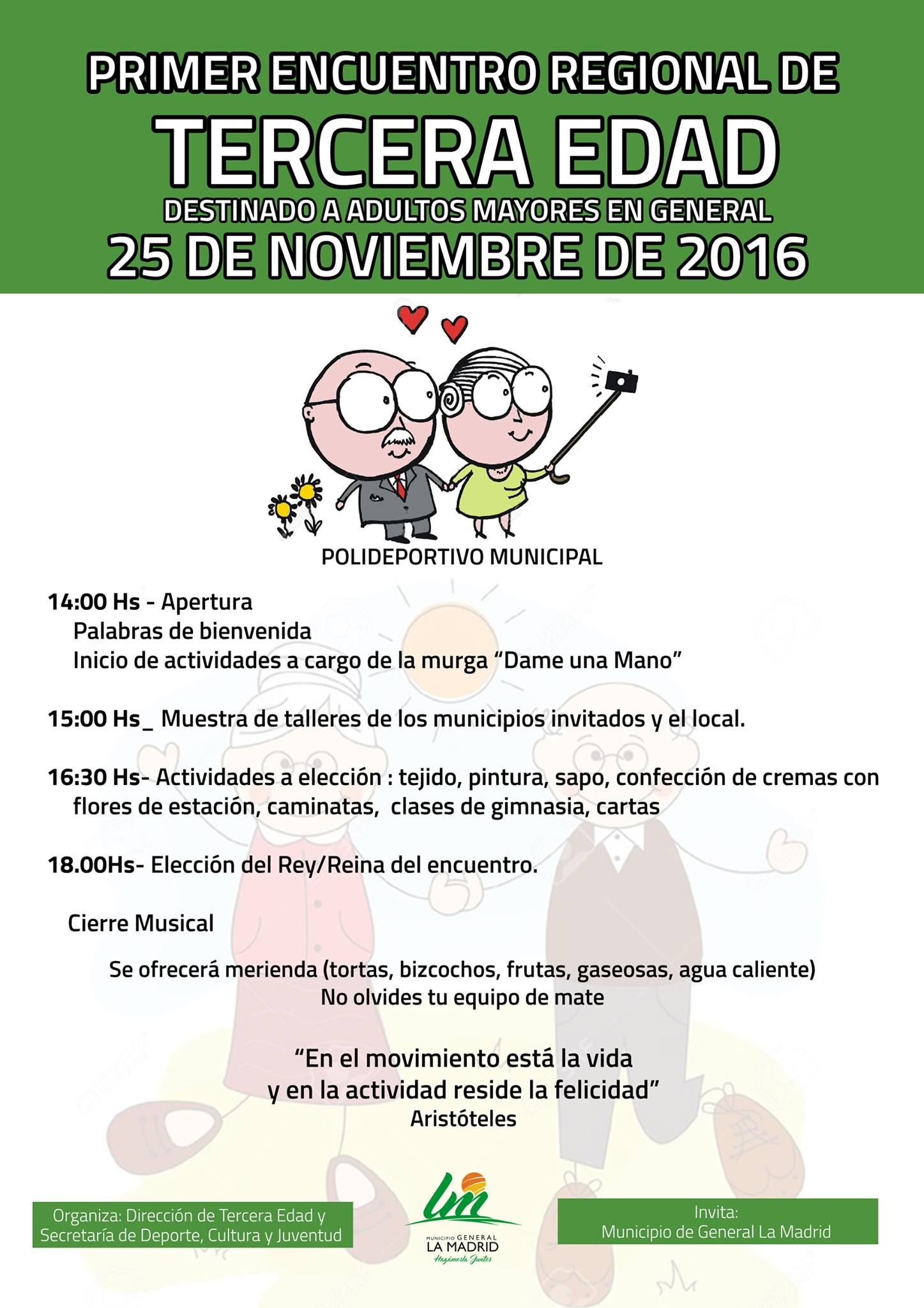 Llega el Primer Encuentro Regional de Tercera Edad en General La Madrid