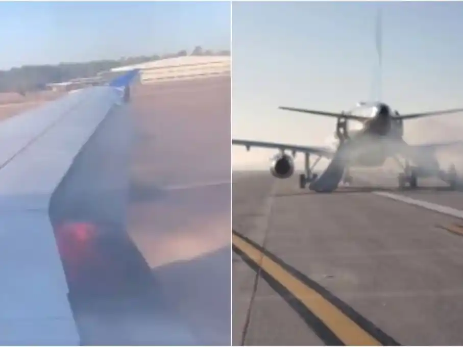 Tras el incidente, 104 pasajeros y cinco tripulantes a bordo tuvieron que ser evacuados mediante toboganes inflables y escaleras. (Video y fotos: Fox 5)