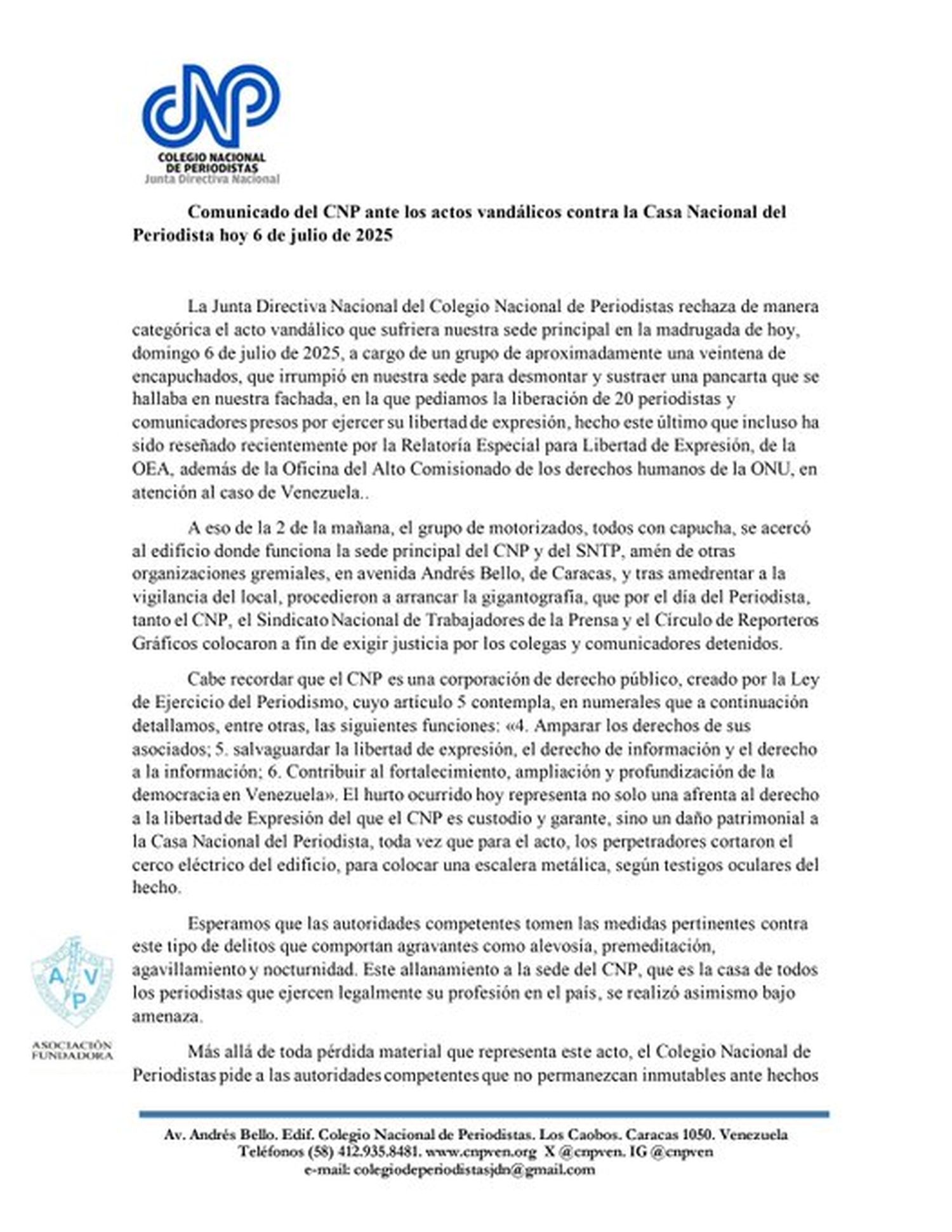 CNP comunicado