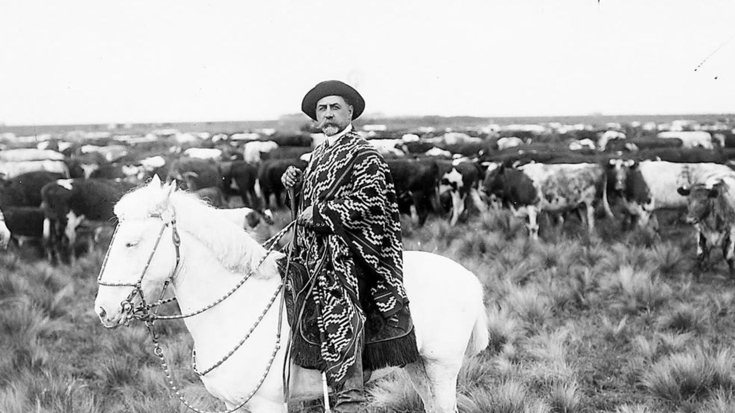 Circa 1890. Ramón Santamarina de recorrida por los campos de Tandil.