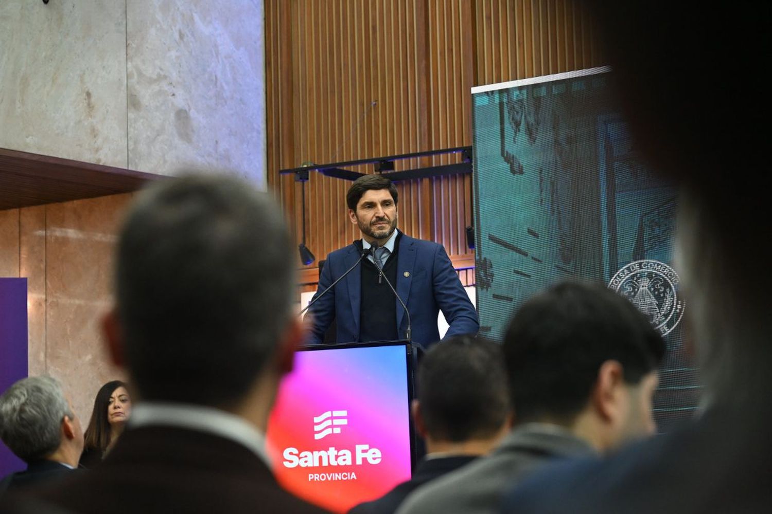 "Estamos orgullosos de mostrar en capital federal nuestro potencial, nuestro trabajo académico y científico”, dijo el gobernador Maximiliano Pullaro. Foto: juan Manuel Foglia