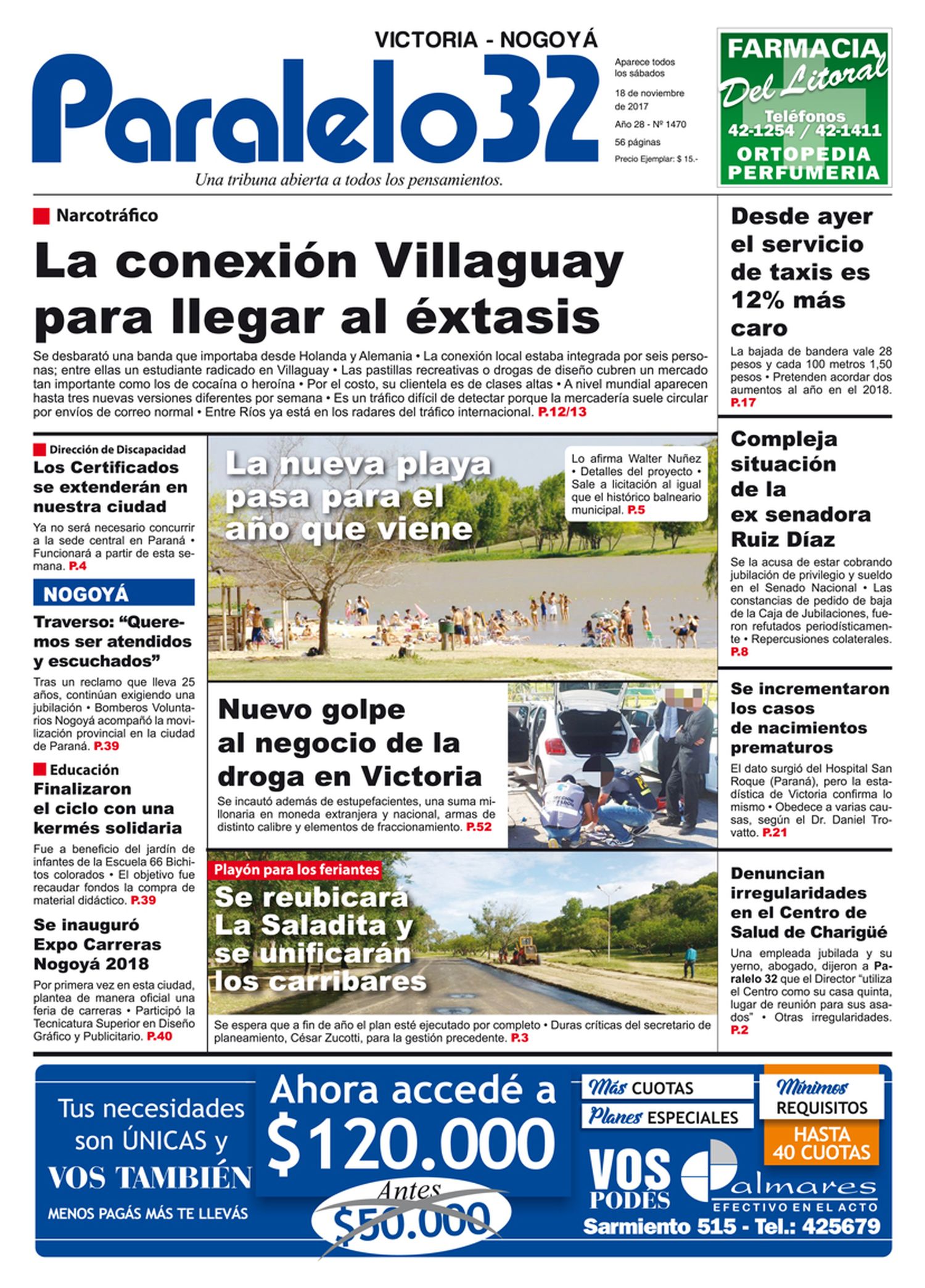 Tapa de Paralelo 32 edición Victoria-Nogoyá de este sábado