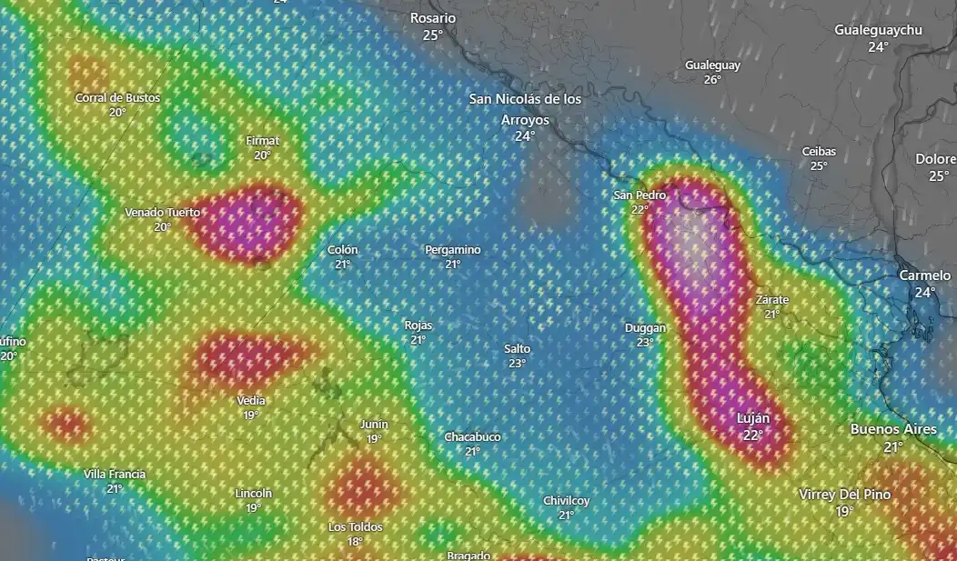 Desde hora temprana se aguardan las tormentas para el norte de la provincia de Buenos Aires.