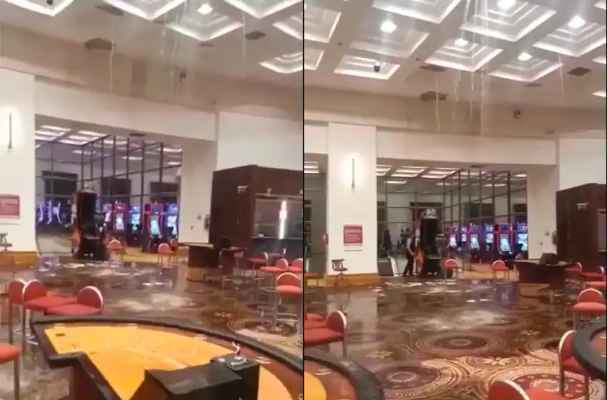 Video: así se inundó el Casino en Mar del Plata
