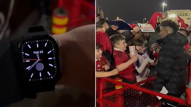 Video: Lisandro Martínez firmó autógrafos por horas, tras el triunfo del Manchester