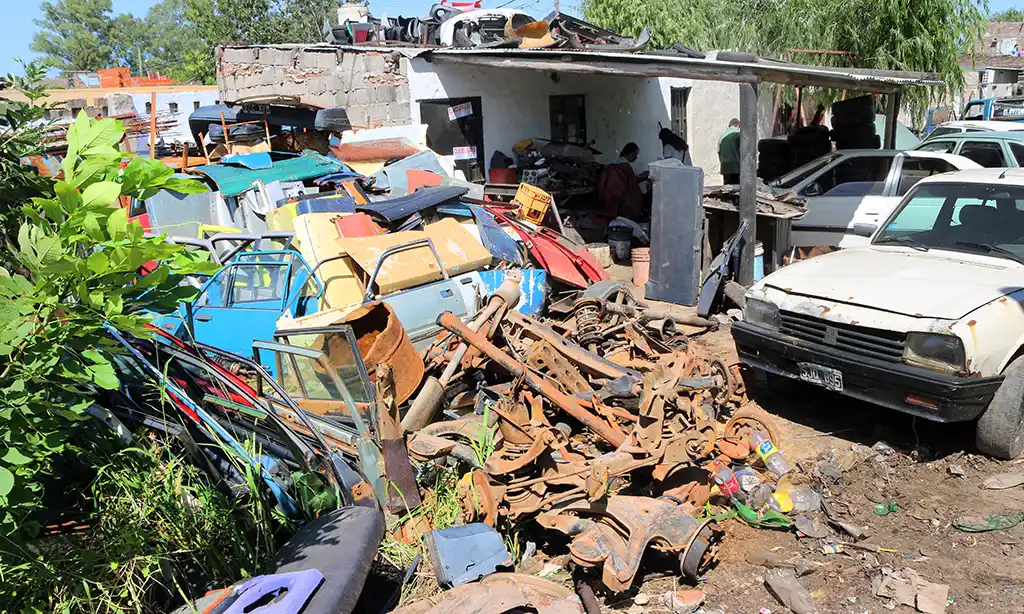 Clausuraron un desarmadero ilegal detectado por el drone del Municipio