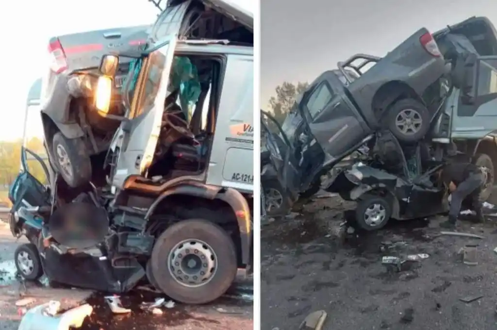 Buenos Aires: un impactante choque entre dos camiones, una camioneta y un auto dejó tres heridos