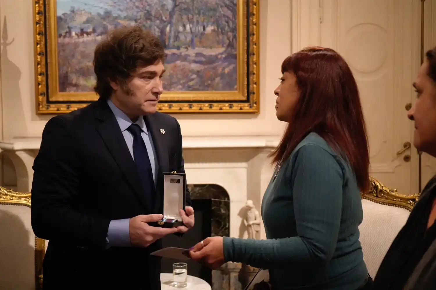 Milei y la madre de Aguilar.