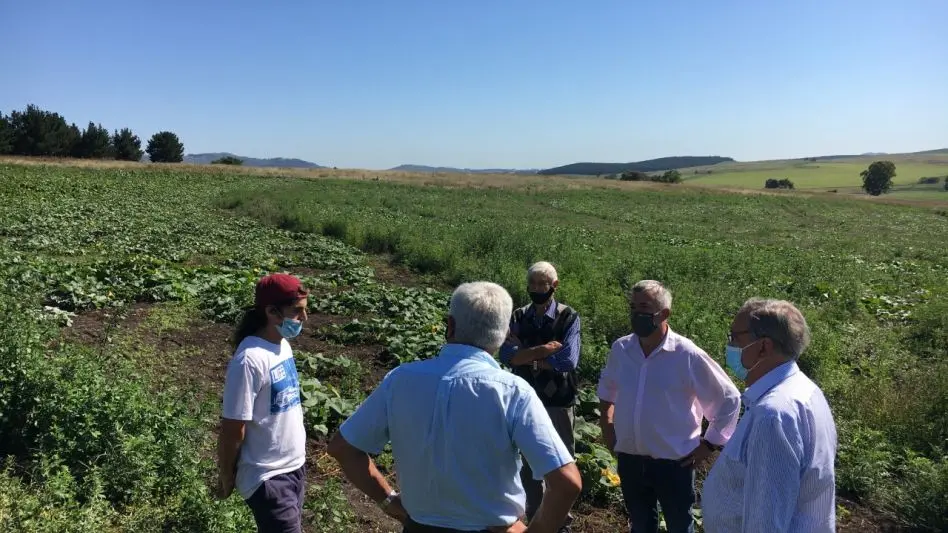 El Intendente Lunghi supervisó el trabajo en la chacra "El arraigo"