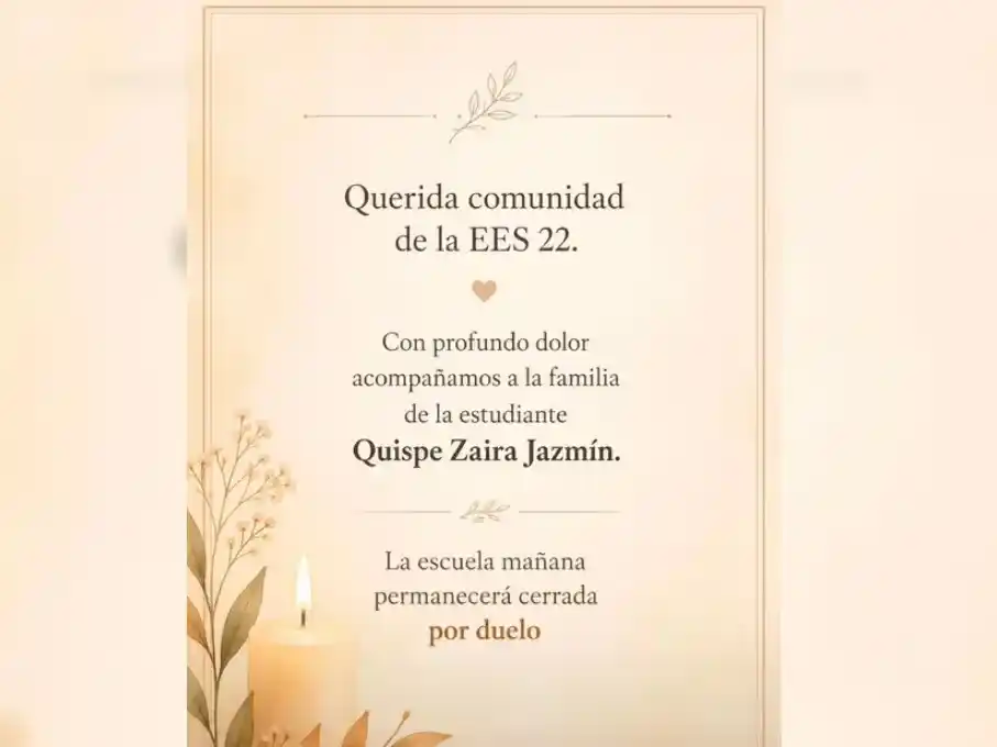 El comunicado de la escuela tras conocerse la muerte de la adolescente.