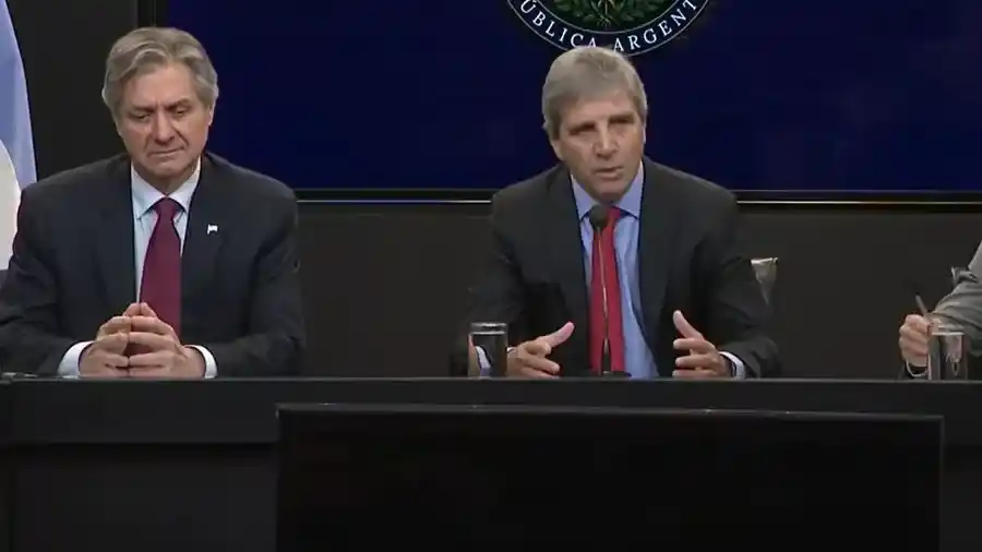 El ministro de economía y el anuncio de pagos hasta diciembre 2027. Captura de pantalla