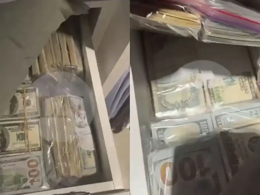 Los dòlares econdidos en el vestidor de Martín Insaurralde