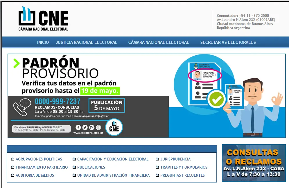 Elecciones 2017: Ya están disponibles los padrones provisorios
