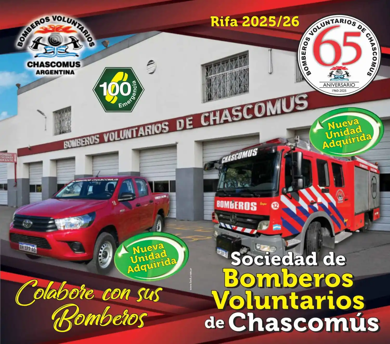 Bomberos Voluntarios de Chascomús lanzaron su Gran Rifa Millonaria 2025/2026