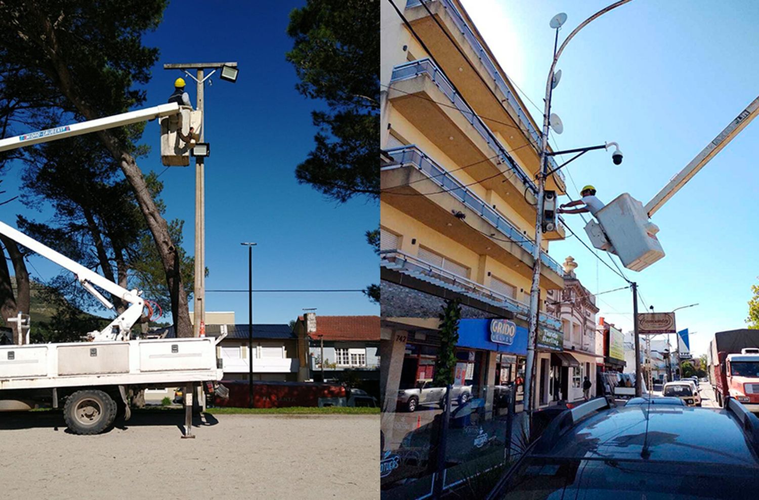 Colocación de nuevas cámaras de seguridad en Balcarce
