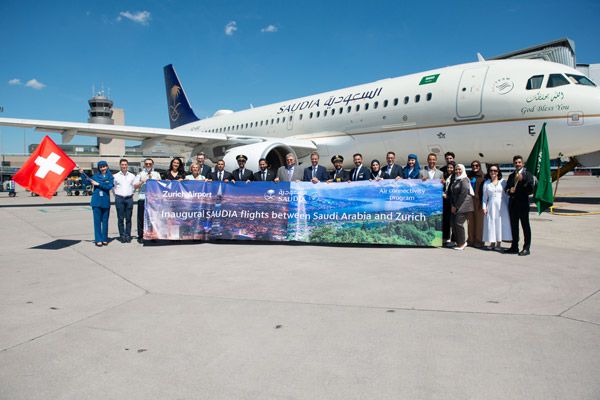 Saudia inauguró sus vuelos a Zurich