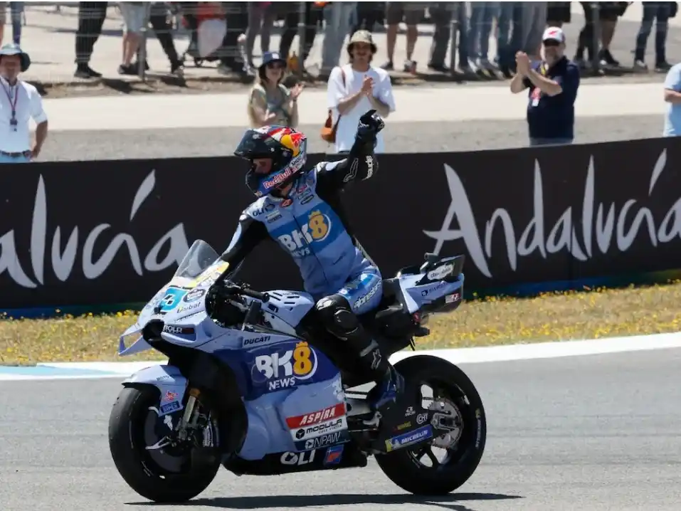 Alex Márquez celebró por segundo año consecutivo en Jerez de la Frontera. Foto:EFE