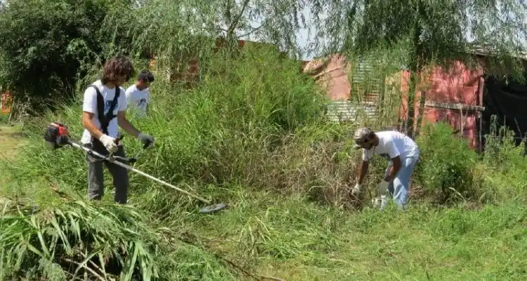 La Cámpora concluyó con los trabajos tras el temporal