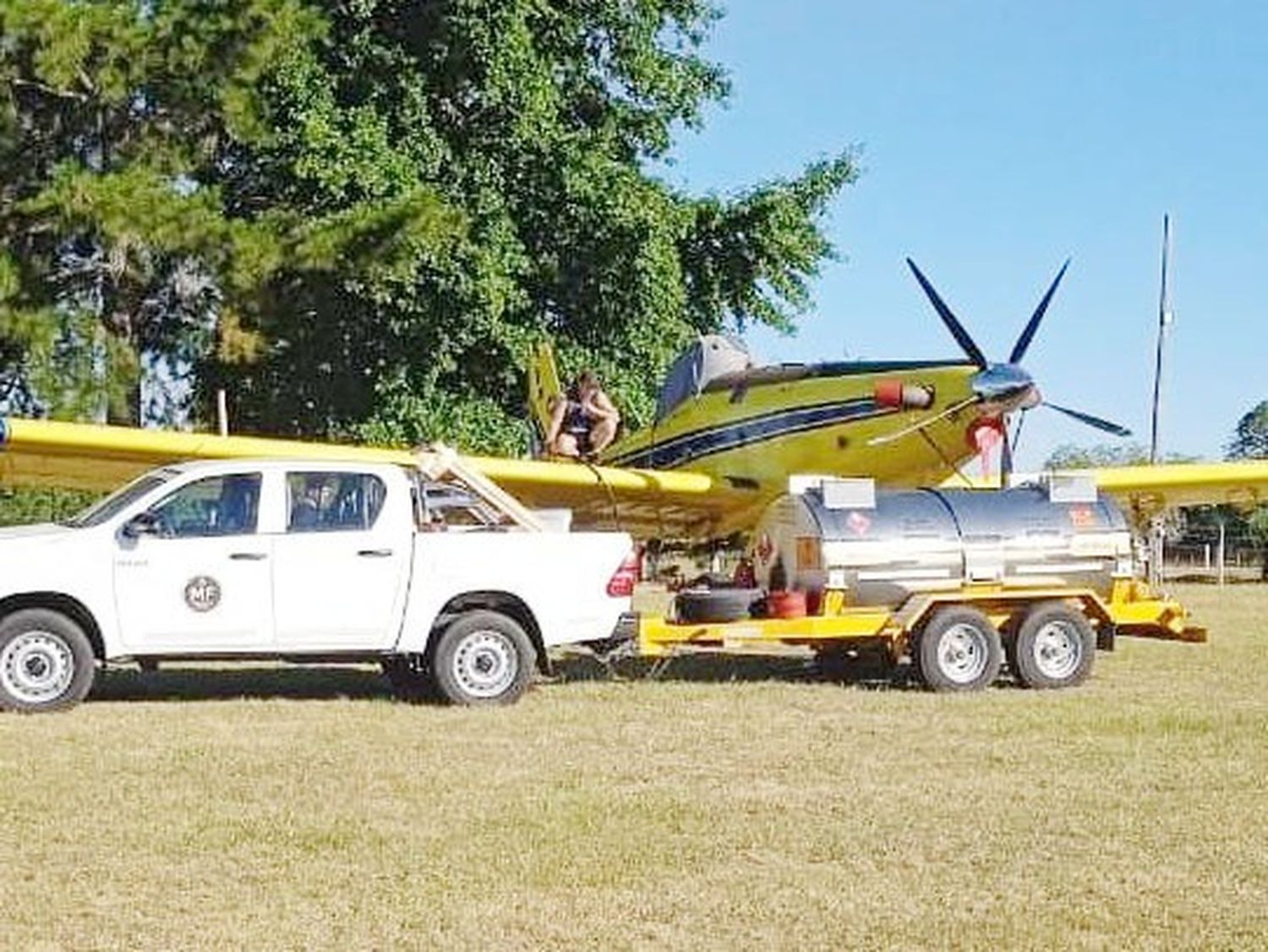 Llegó a Concordia un avión hidrante del sistema federal de manejo del fuego