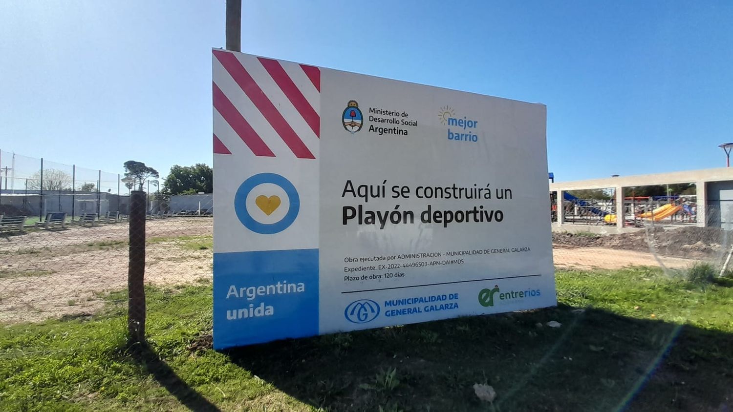 Se viene una nueva obra para General Galarza y será el playón deportivo. La misma tiene un plazo de 120 días para su construcción.