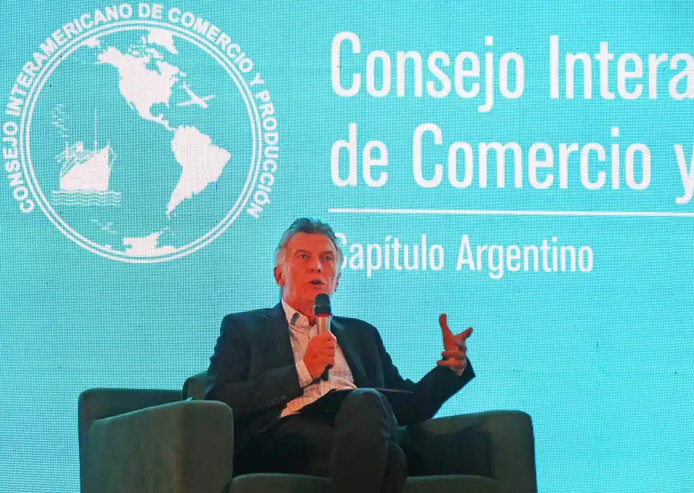 Mauricio Macri habló ante empresarios en La Rural.