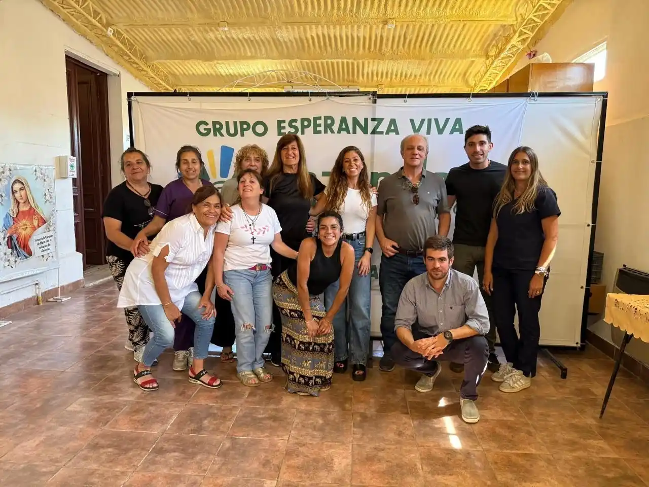 El cierre fue en Rufino, donde visitó el Grupo Esperanza Viva de la Parroquia Sagrado Corazón de Jesús. Foto: Gentileza